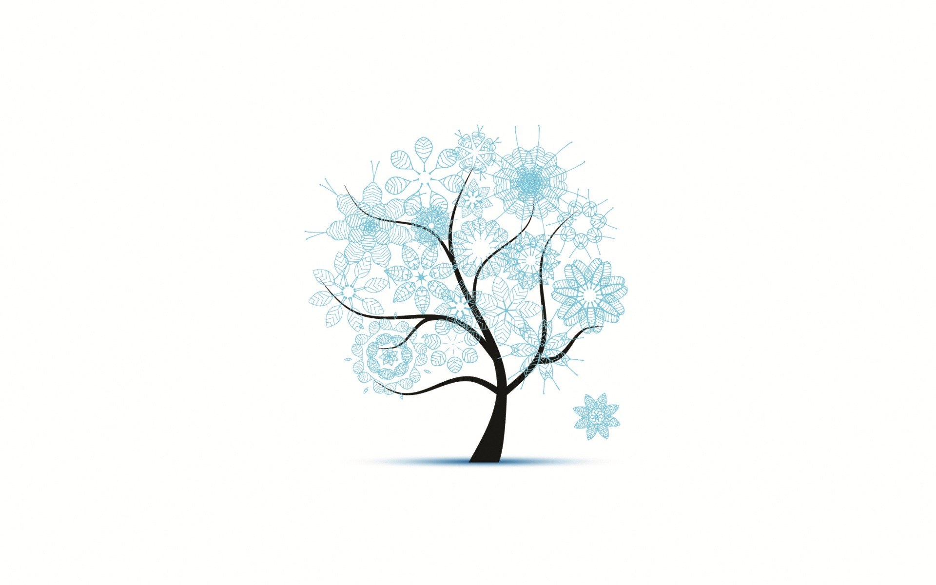 artistic tree with snowflakes