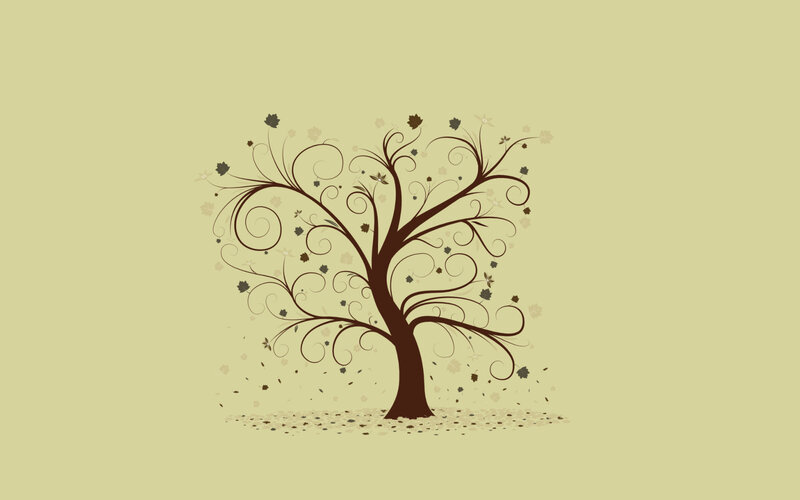 artistic tree with swirling branches