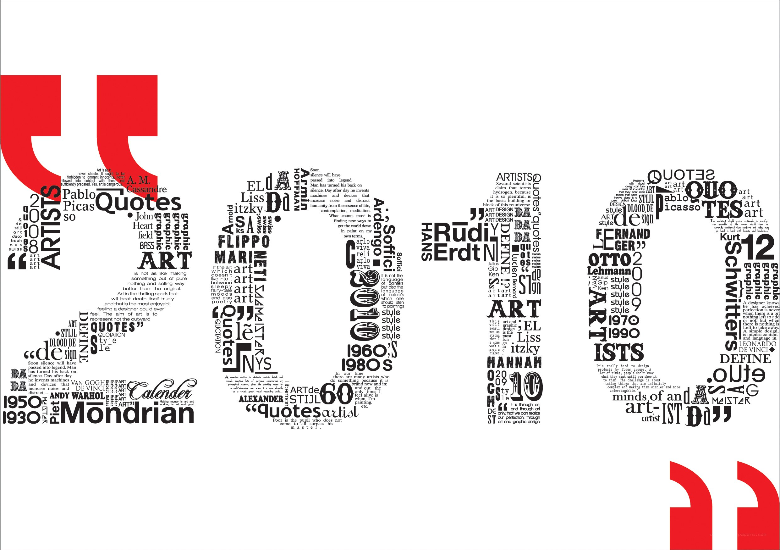 Artistic typography collage