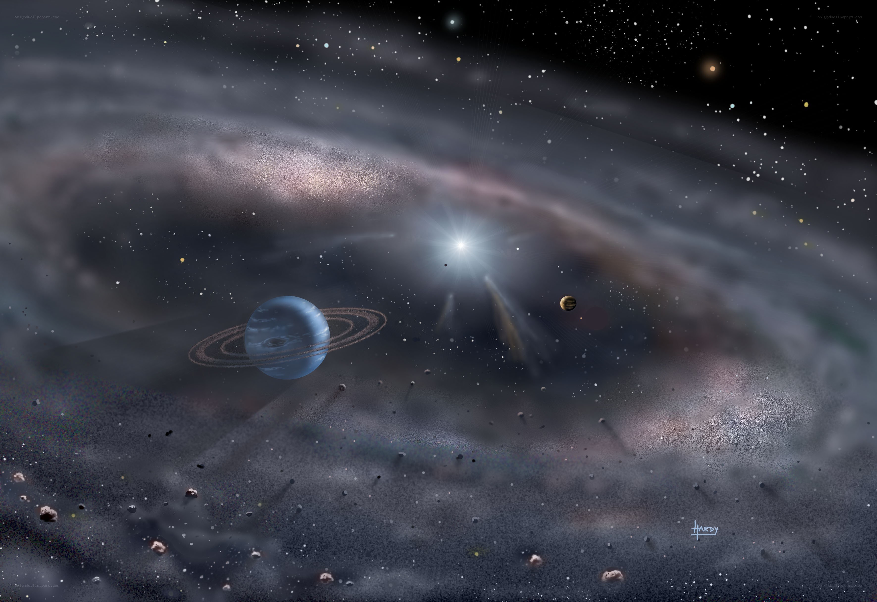 Artistic view of a planetary system