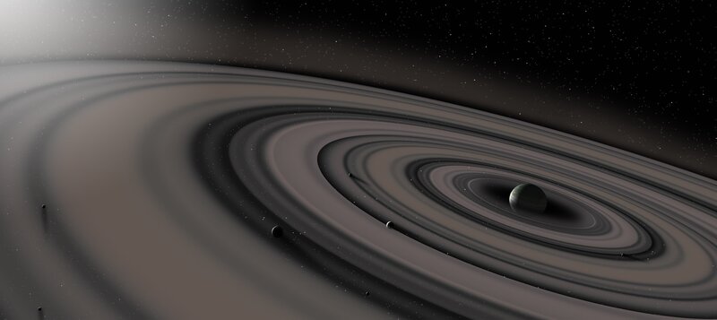 Artistic view of a ringed planet