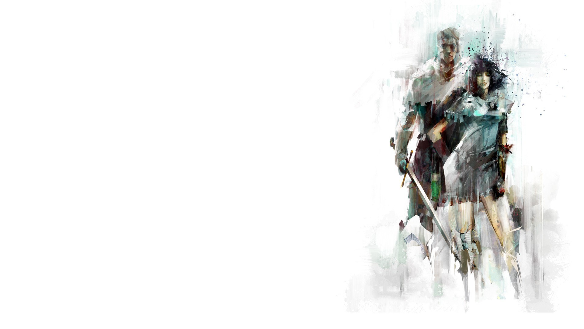 artistic warrior duo illustration