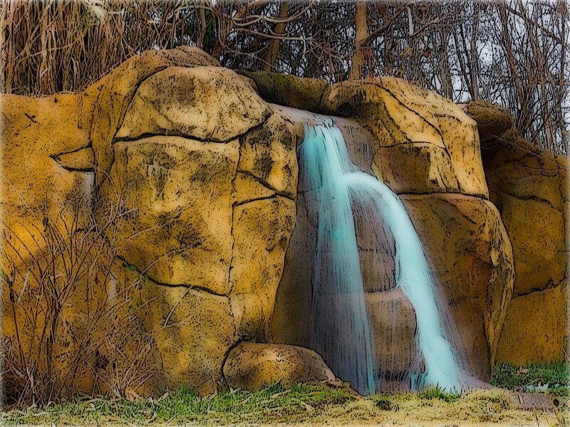 Artistic waterfall scene