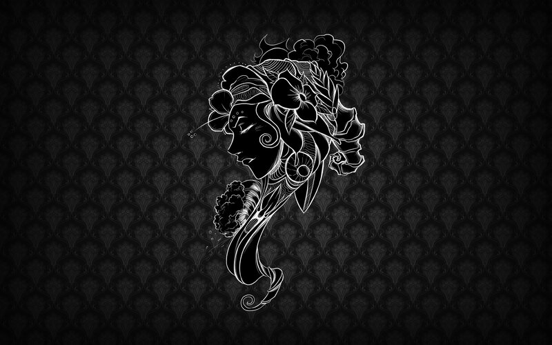 artistic woman profile illustration
