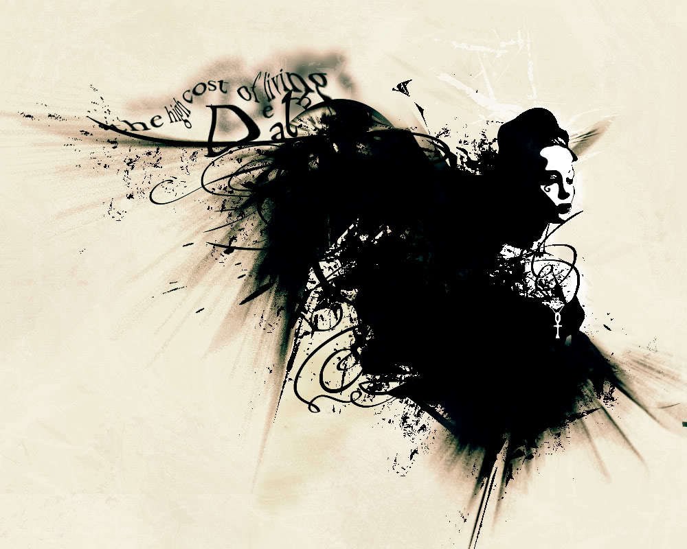 artistic woman with text