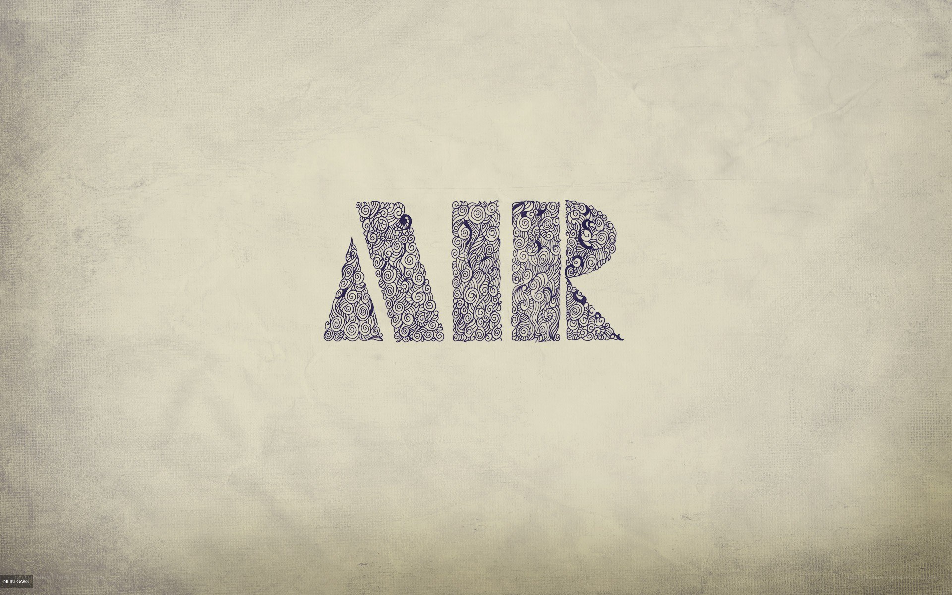 Artistic word design on textured background