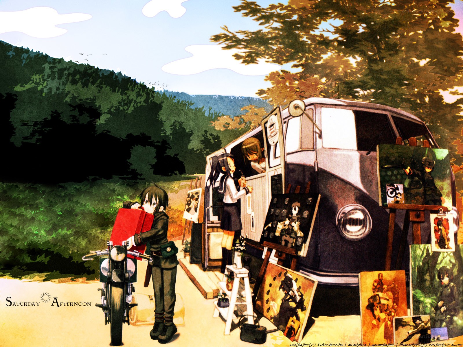 Artists at a van gallery