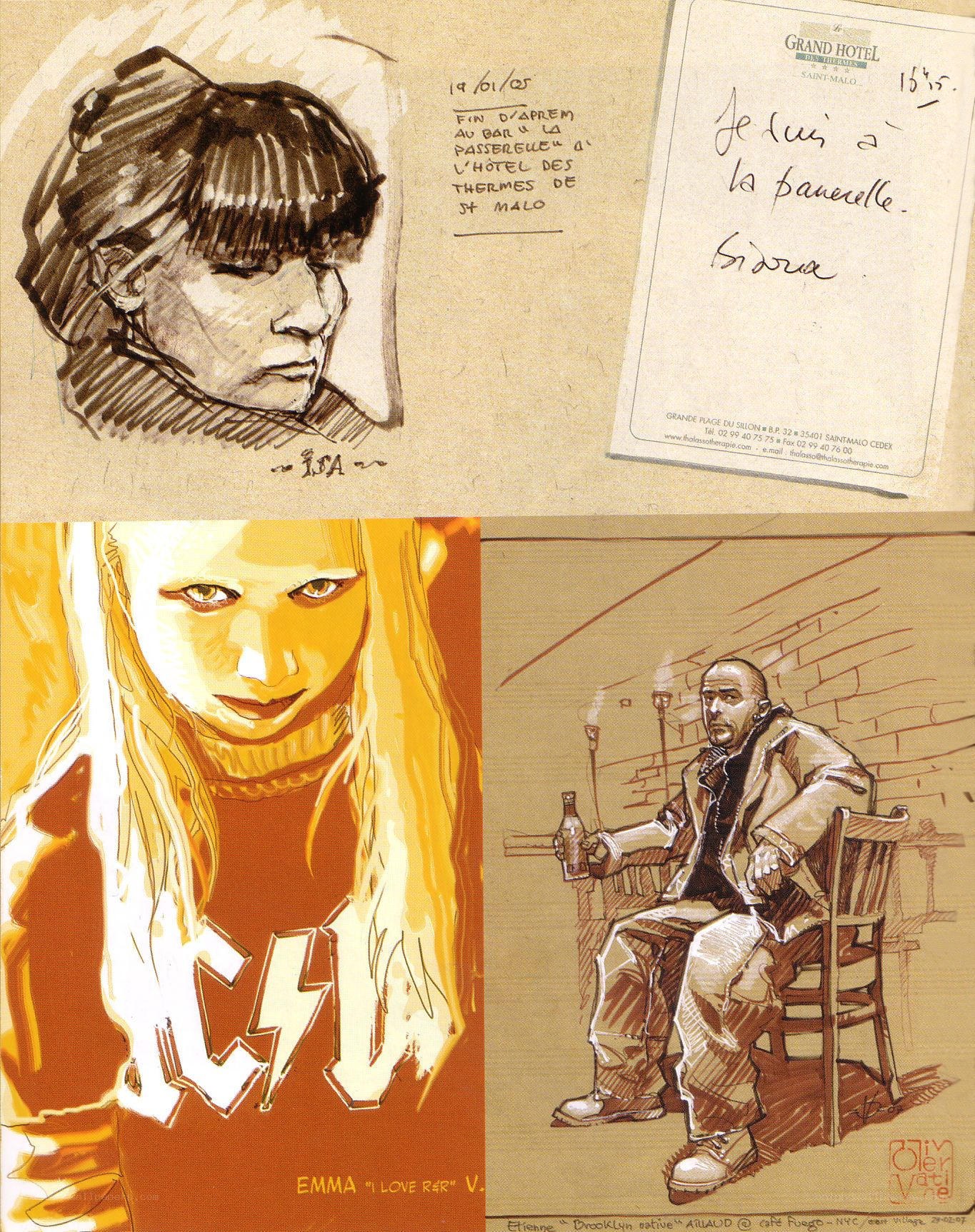 Artwork and sketches collage