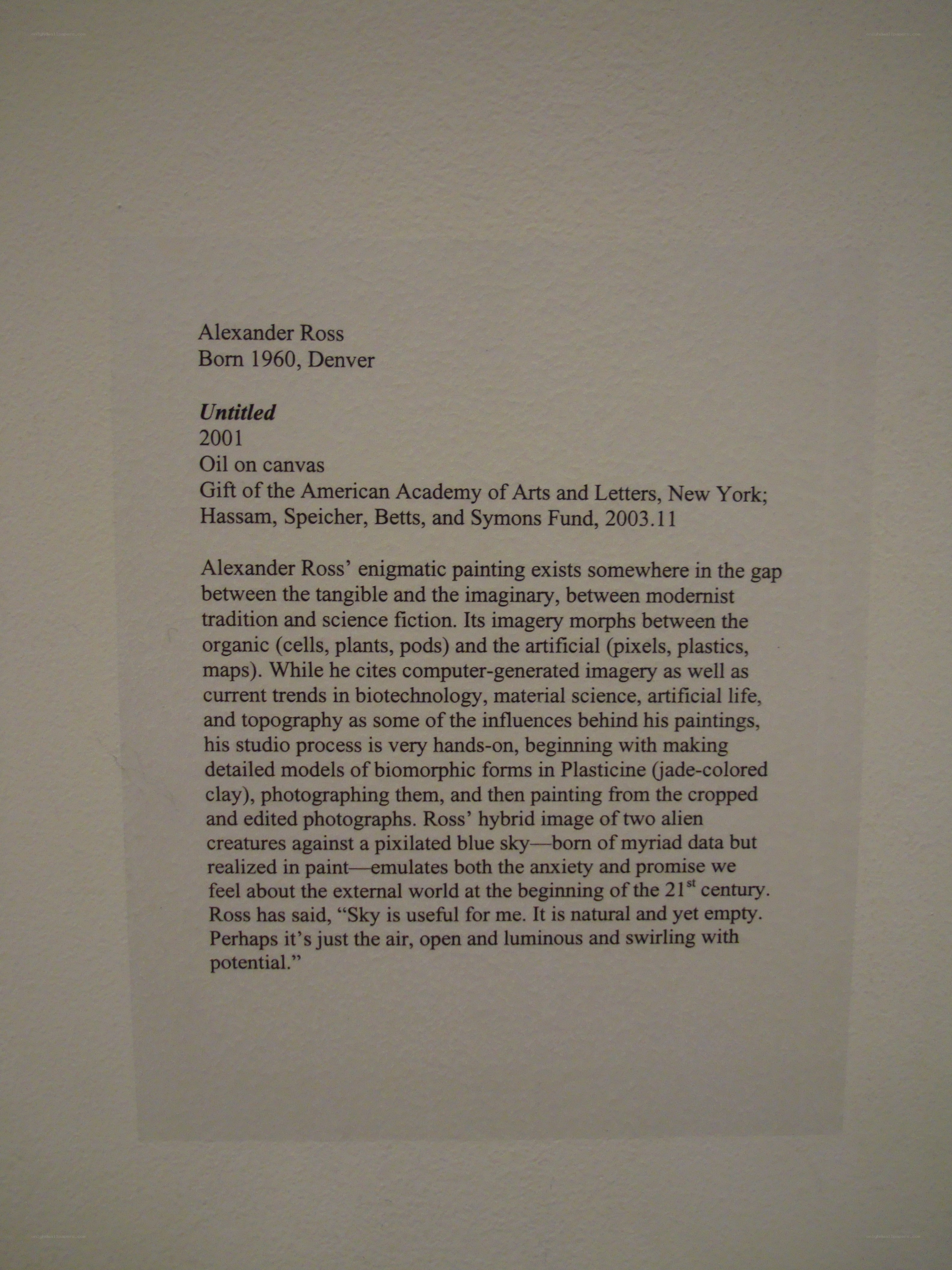 Artwork description label