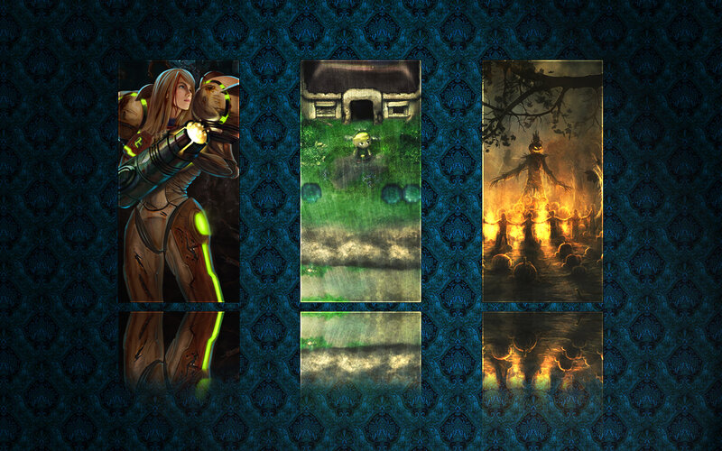 Artwork from three games