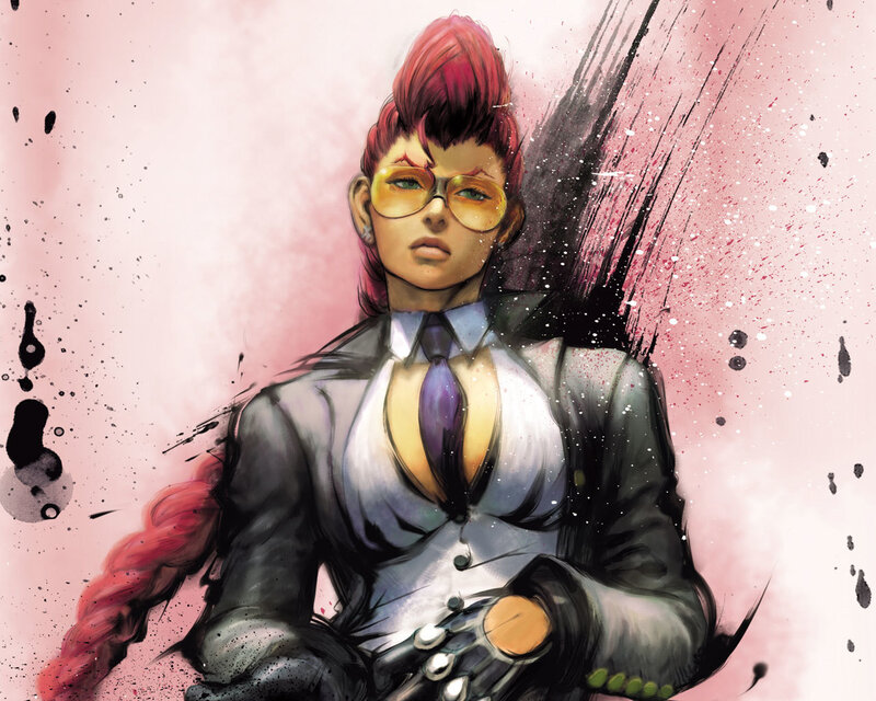 artwork of a character with red hair
