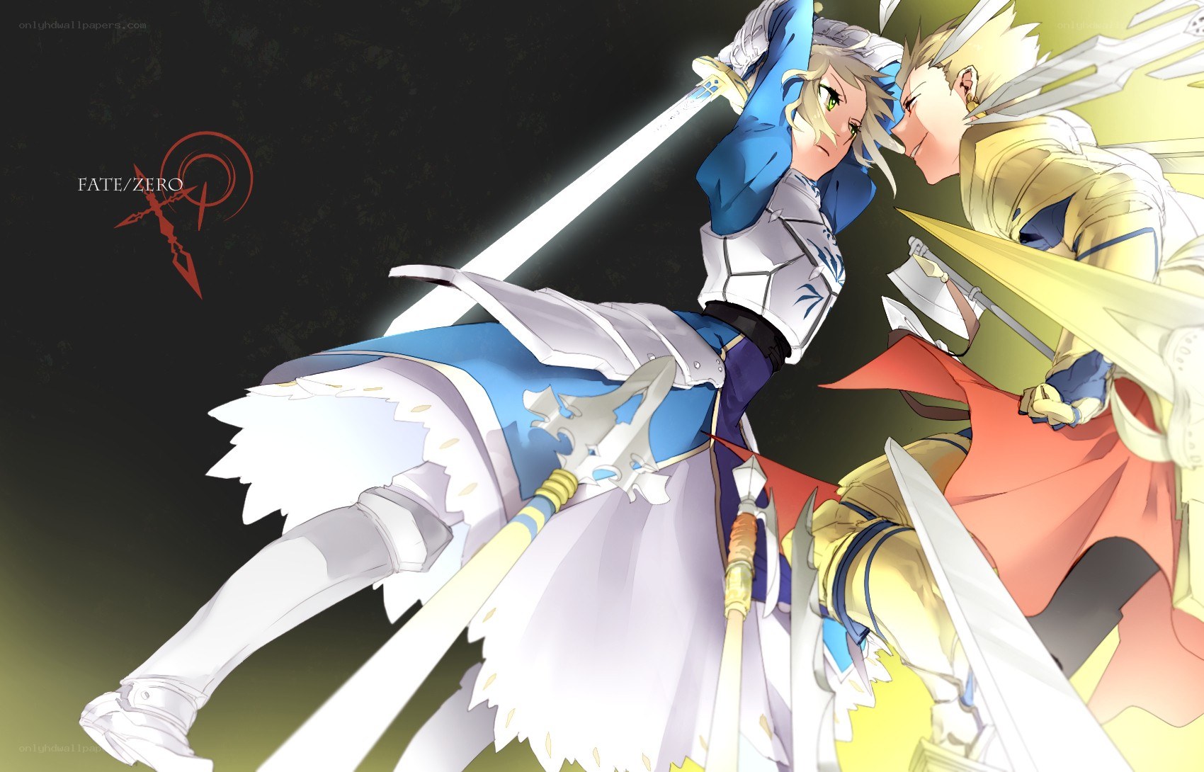 Artwork of two knights in combat