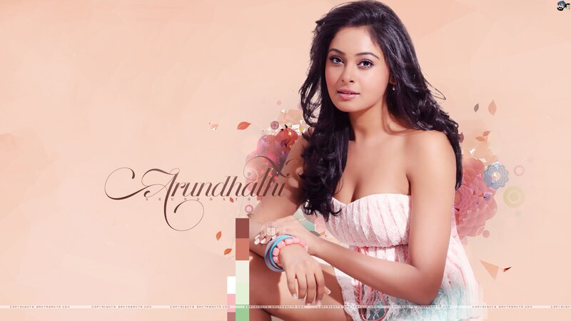 Arundhati in a pink dress