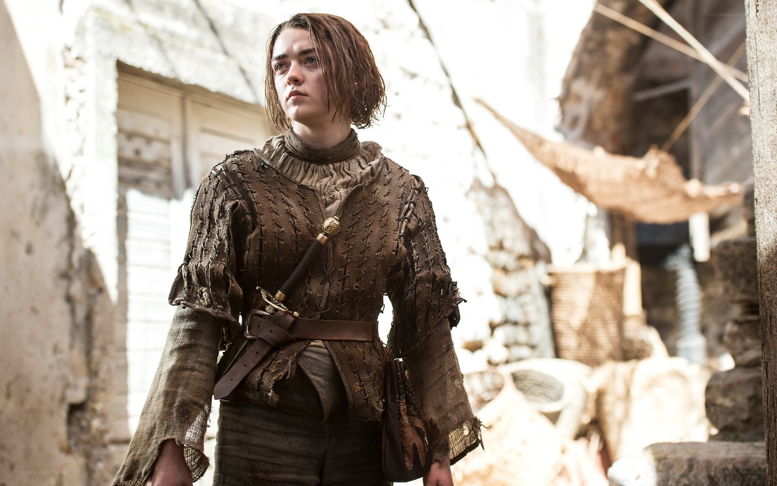 Arya Stark in a village