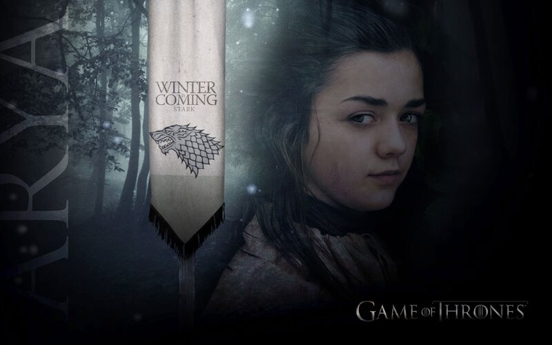 Arya Stark Portrait — Black, Dramatic