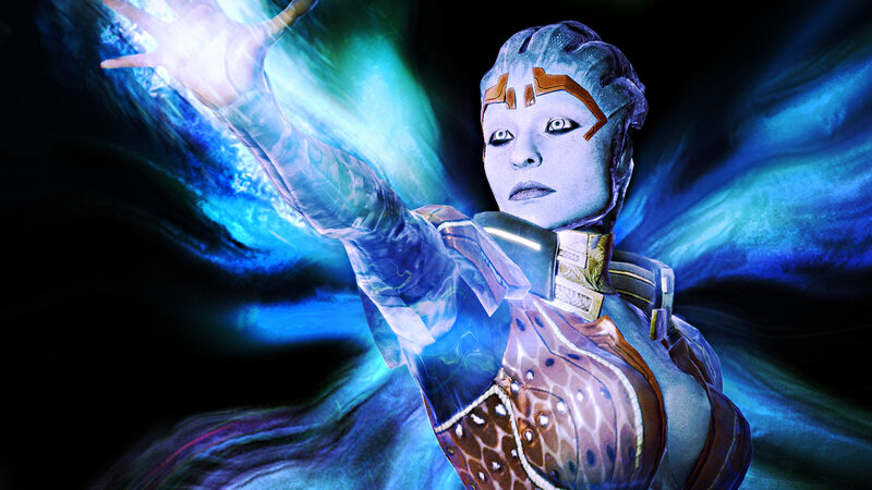Asari casting a biotic power