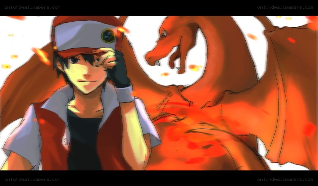 Ash and Charizard artwork