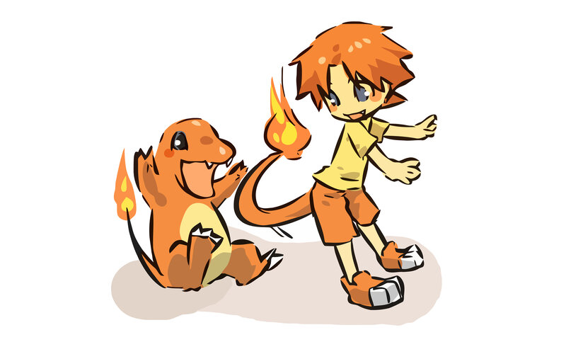 Ash and Charmander together