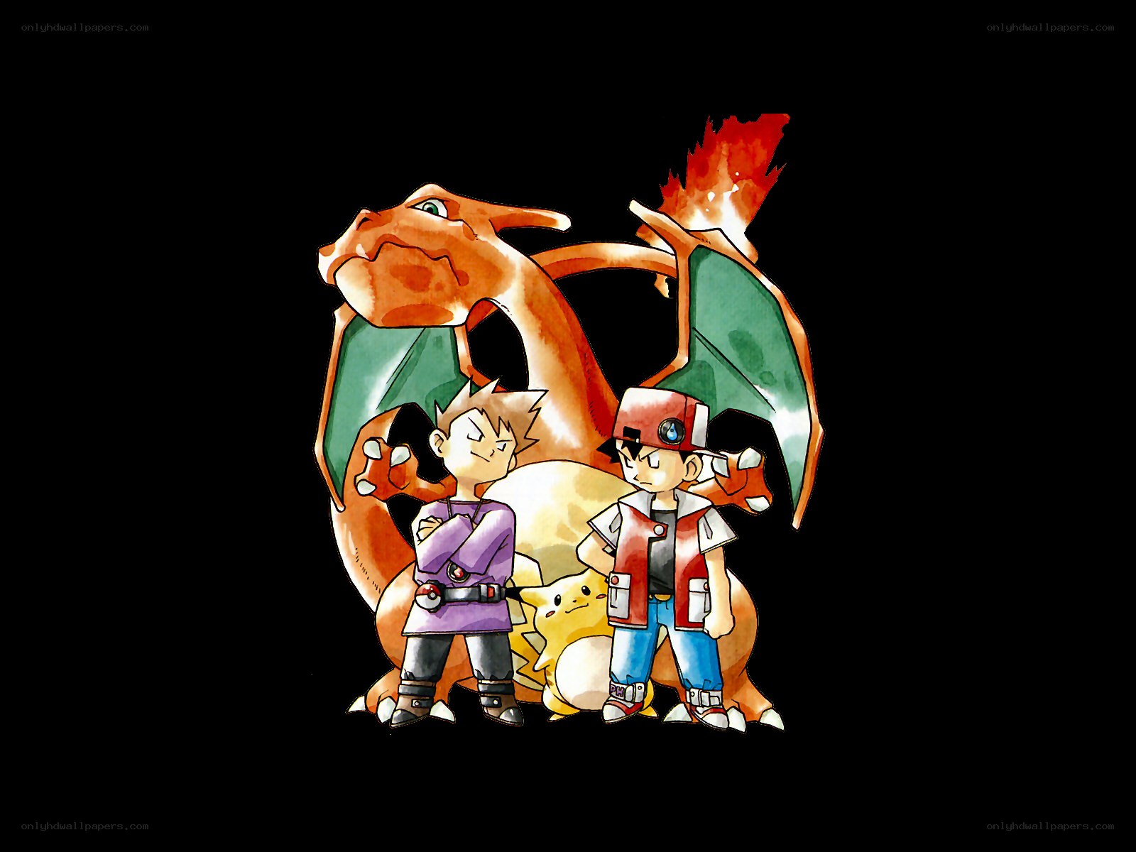 Ash and Gary with Charizard