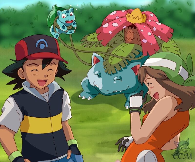 Ash and Misty with Pokémon