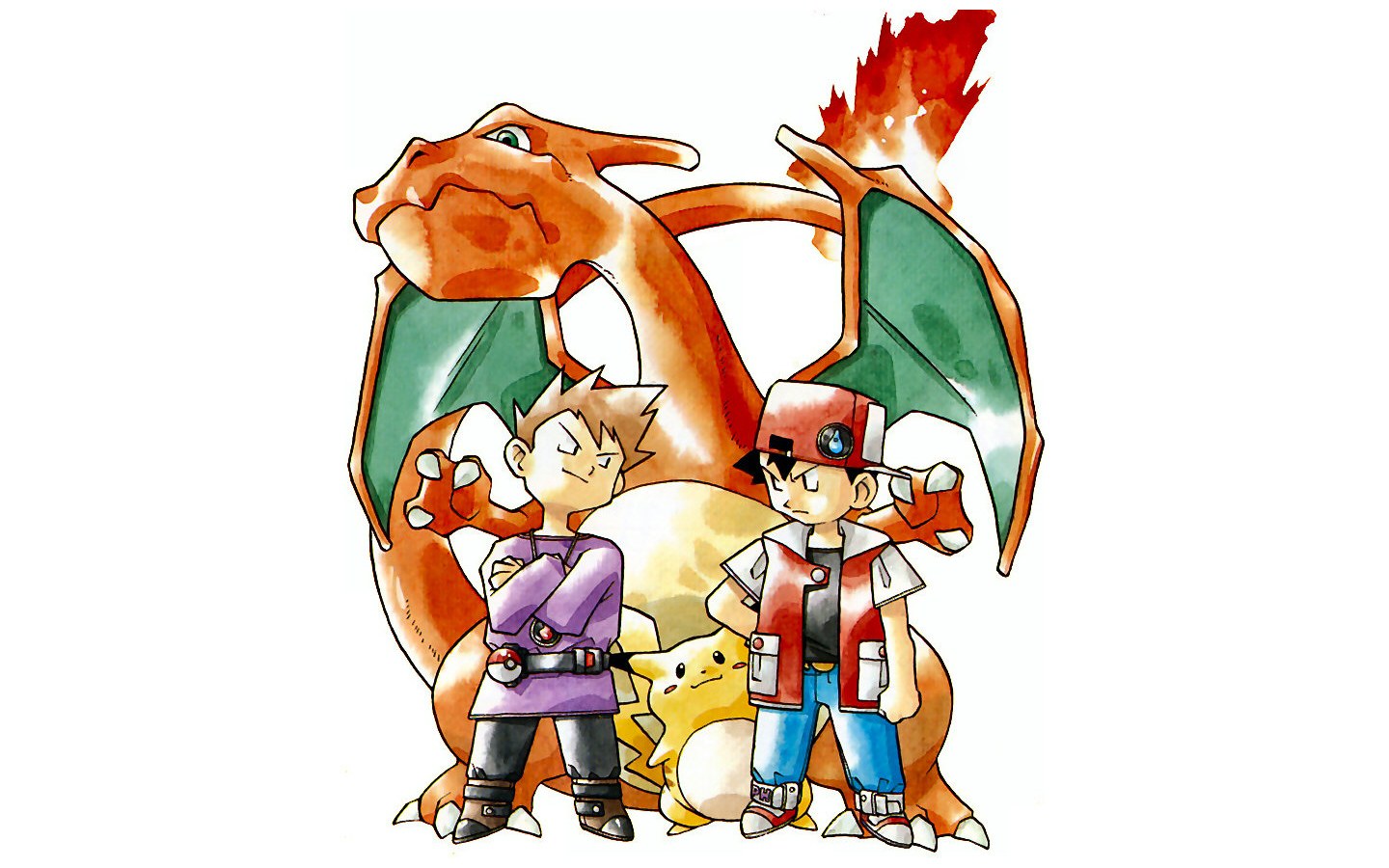 Ash and Pikachu with Charizard