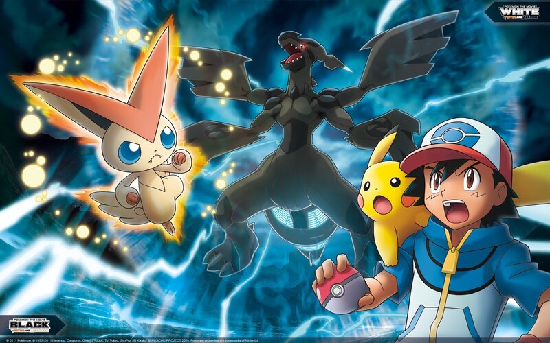 Ash and Pikachu with Pokémon — Blue, Dramatic, Anime
