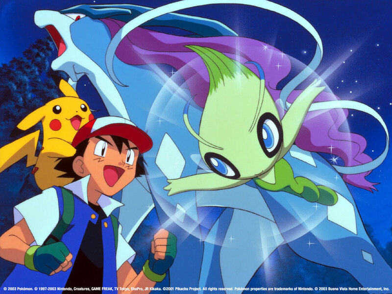 Ash and Pikachu with Pokémon — Blue, Dramatic, Night