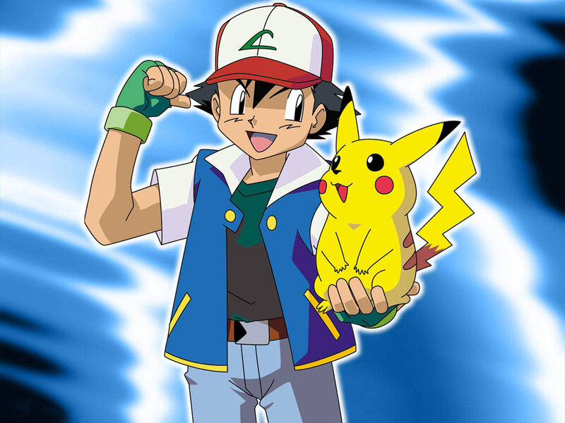Ash Ketchum and Pikachu — Blue, Energetic