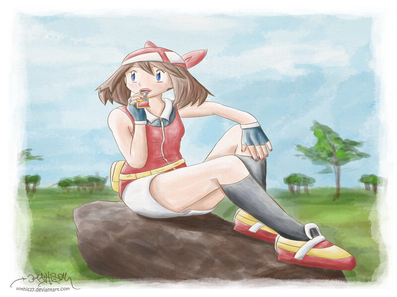 Ash's friend on a rock