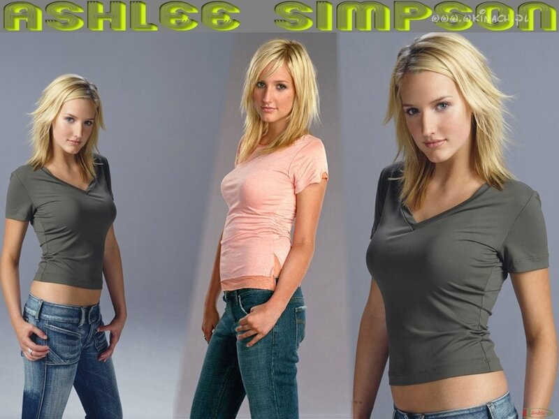 Ashlee Simpson in three poses