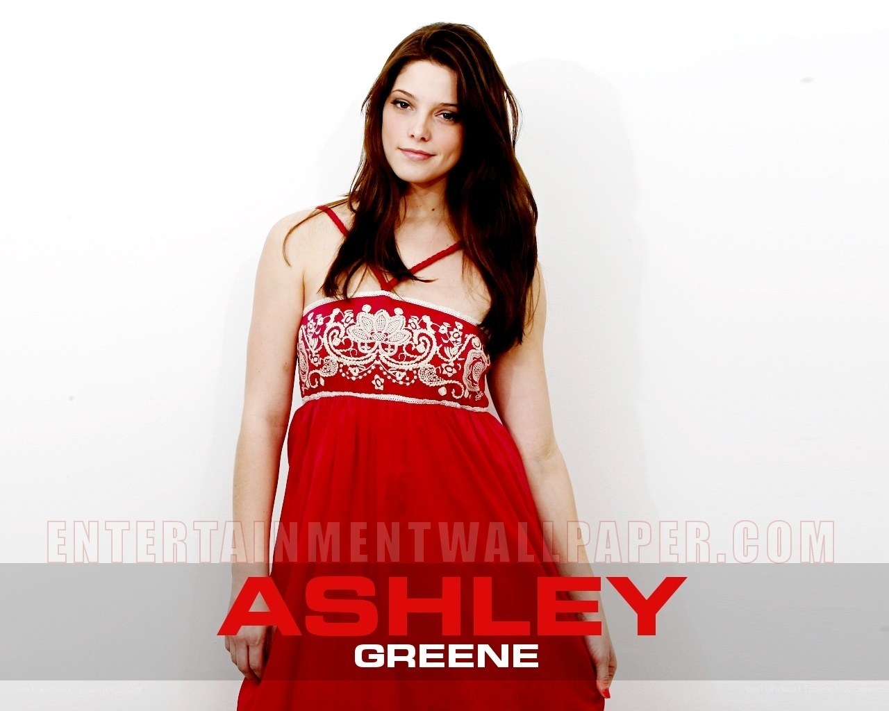 Ashley Greene in red dress