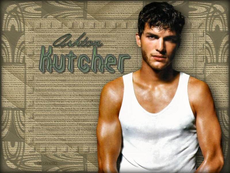 Ashton Kutcher in white tank top
