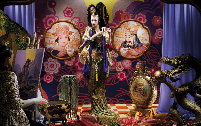 Asian-inspired fashion display