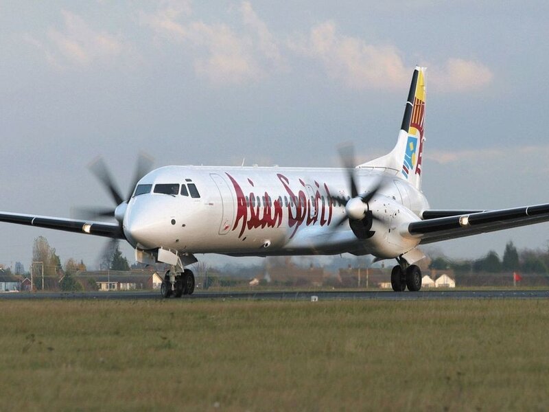 Asian Spirit turboprop on runway