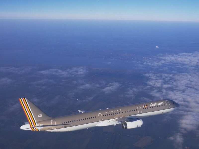 Asiana Airlines aircraft in flight