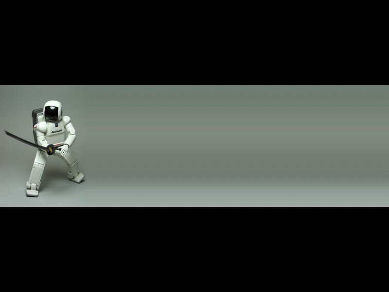 Asimo robot with sword