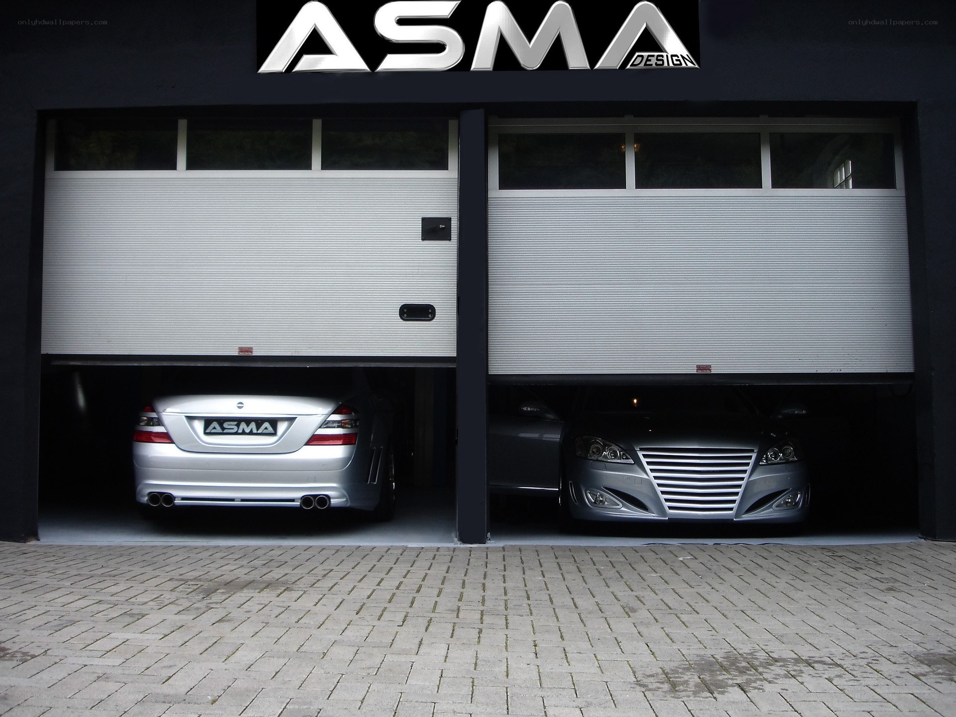 ASMA Design garage with two cars