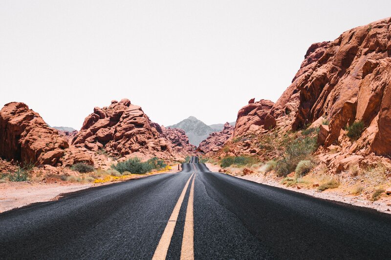 Asphalt Road in Canyon — Black