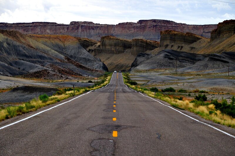 Asphalt Road in Canyon — Gray