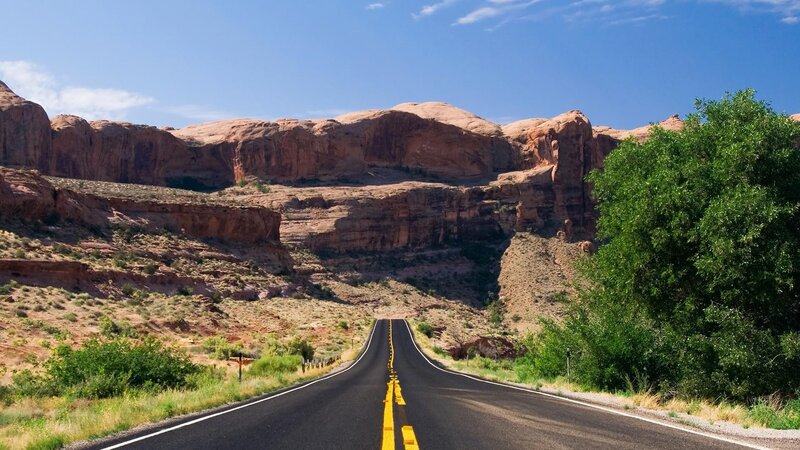 Asphalt Road in Canyon