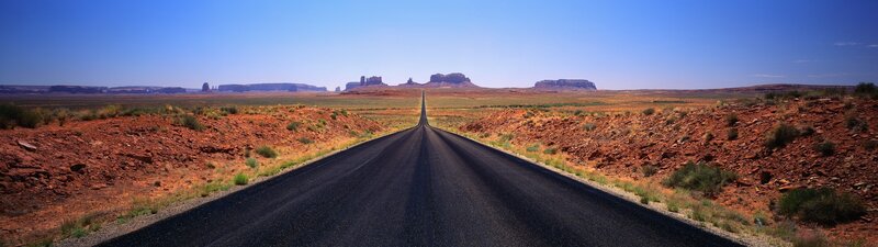 Asphalt Road in Desert — Black, Serene
