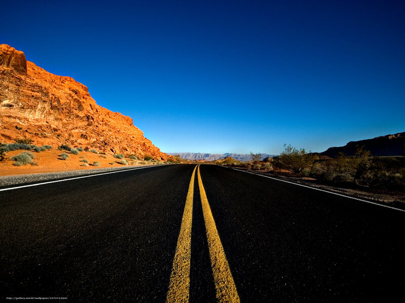 Asphalt Road in Desert — Black