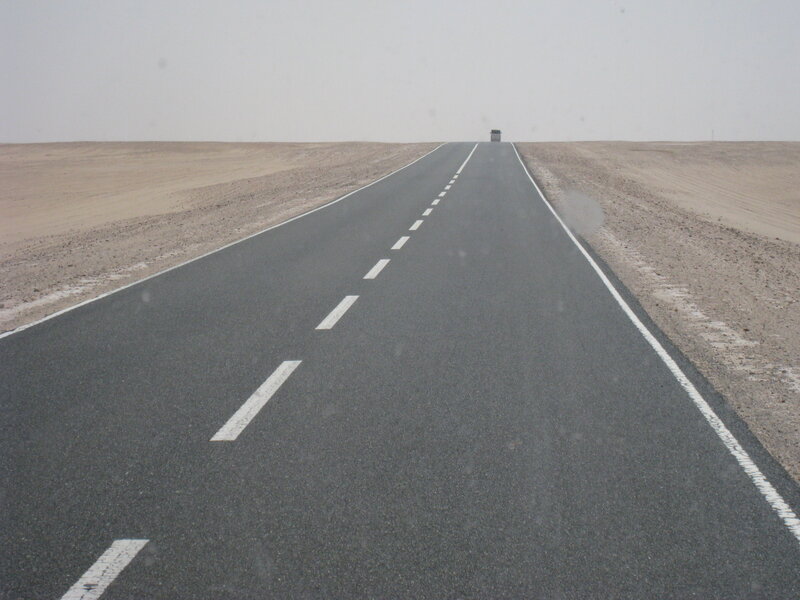 Asphalt Road in Desert — Gray