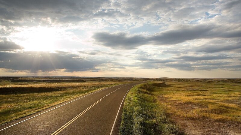 Asphalt Road in Prairie