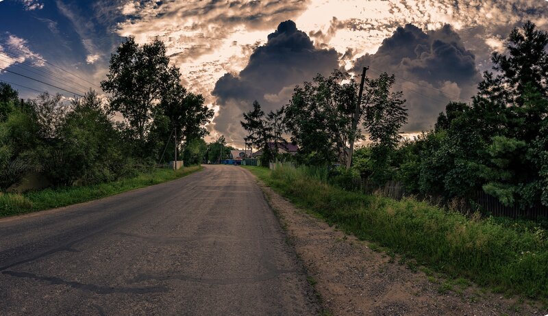 Asphalt Road in Village