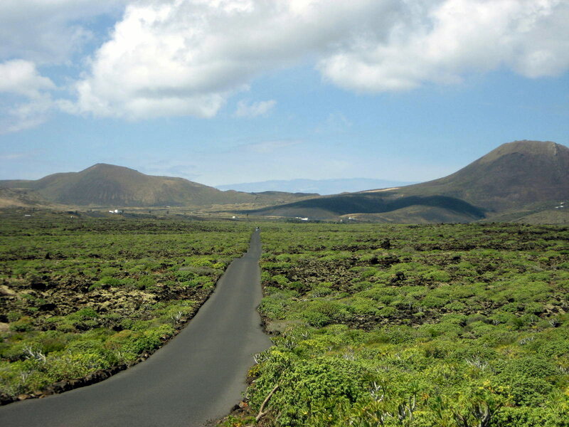 Asphalt Road Through Lava Field