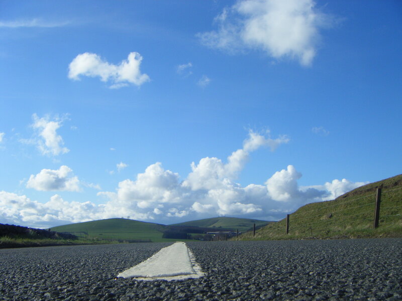 Asphalt Road with White Line