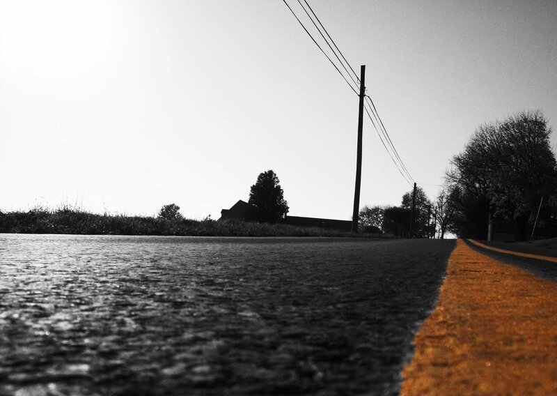 Asphalt Road with Yellow Line