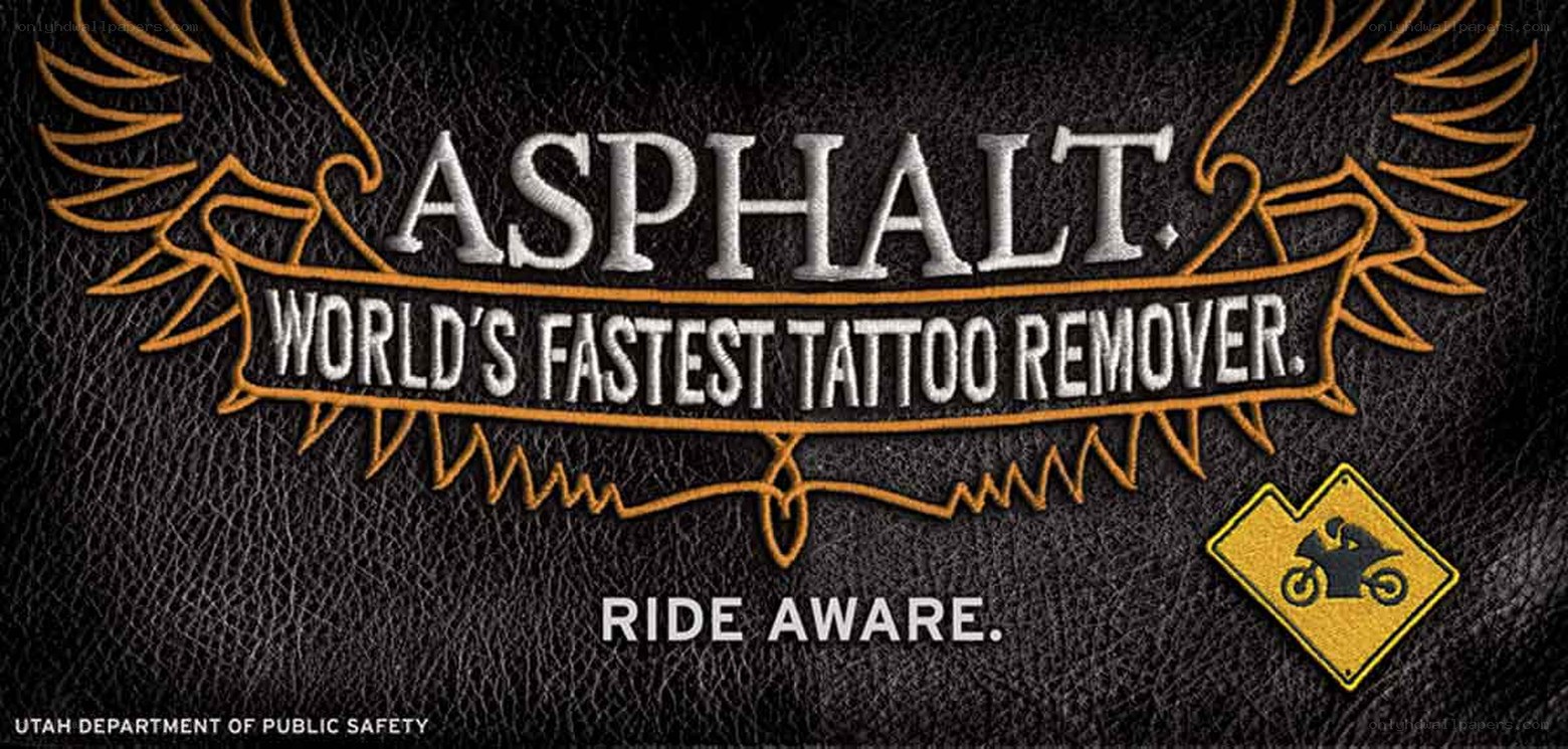 Asphalt tattoo remover ad