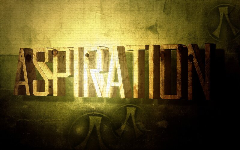 Aspiration text on textured background